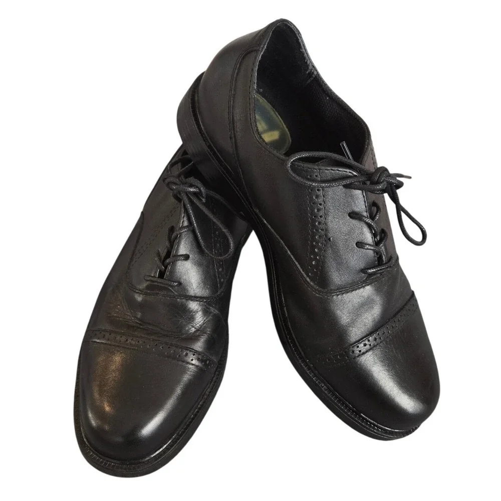 Nunn Bush Men's Oxfords Black Leather‎ Cap Toe Lace Up Dress Shoes Comfort 10.5M